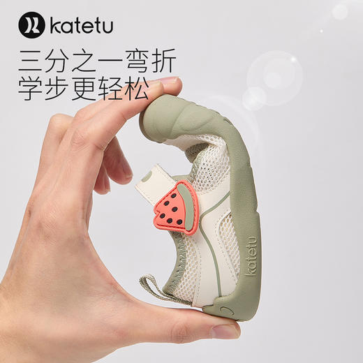 【猫爪凉鞋（1-4岁）】katetu卡特兔婴儿学步鞋2024夏季新品软底小白鞋网面透气包头宝宝凉鞋X4BE013 商品图1