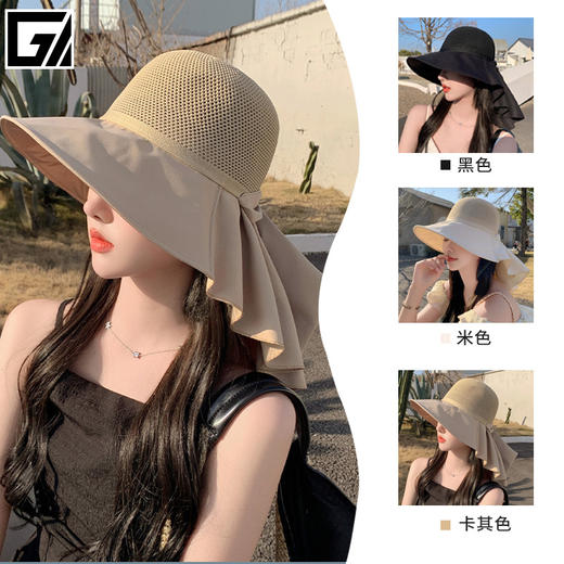 「新款蝴蝶结设计！五色可选」防晒帽女春夏季新款遮阳帽大帽檐旅游渔夫帽夏季帽子潮配饰 商品图0