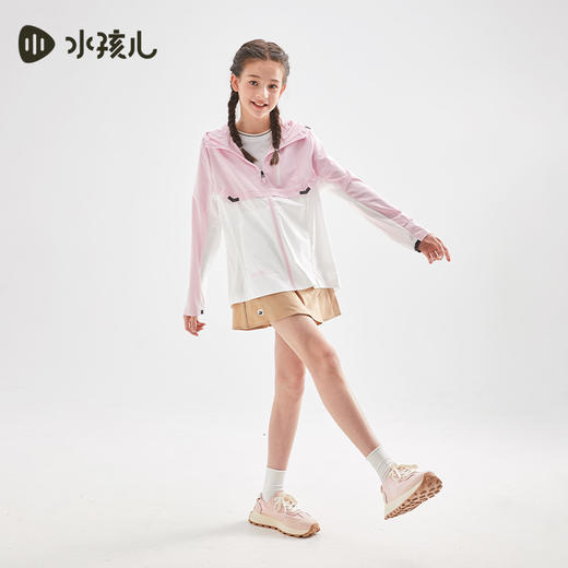 水孩儿童装夏季新款儿童防晒服男童轻薄柔软连帽上衣女童时尚拼色外套 商品图4