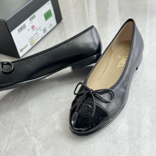 小香风芭蕾舞鞋女浅口百搭拼色蝴蝶结平底单鞋2022新款瓢鞋 商品图11