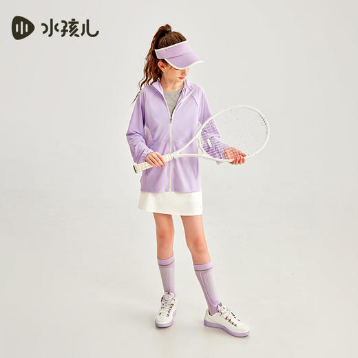 水孩儿童装夏季新款儿童防晒薄外套男童弹力舒适柔软女童时尚拼色针织上衣 商品图5