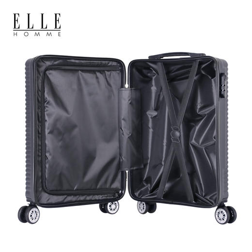 ELLEHOMME-创意竖纹拉链旅行箱EH2019-黑色 商品图4