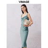 VIMAGE纬漫纪夏季新款气质慵懒荡领修身显瘦吊带连衣裙V2107733 商品缩略图4