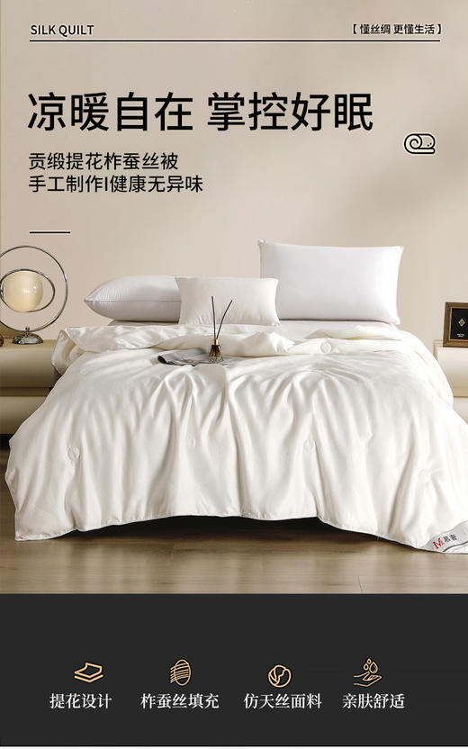 风雅贡缎提花蚕丝被 商品图0