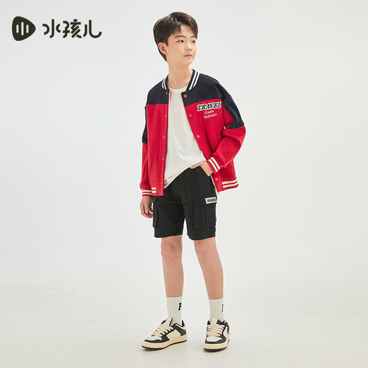 水孩儿童装春季新款儿童棒球服男童美式复古风外套女童时尚拼色上衣 商品图1