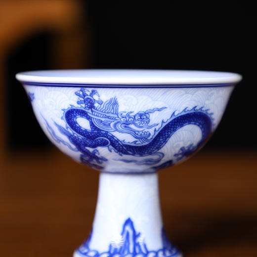 《三足鼎立·帝王龙杯》 中国景德镇御器研究院出品 “当代督陶官”阳士琦监制 宣德青花+矾红 商品图4