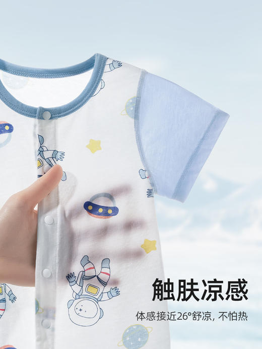贝肽斯婴儿衣服夏季薄款宝宝短袖连体衣纯棉新生儿男女孩儿童睡衣 商品图1