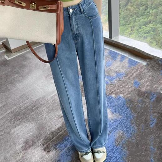 【YW】无忧购薄款高腰直筒显瘦宽松垂坠冰爽天丝牛仔裤（截单后7天发货)25年清仓捡漏 商品图1