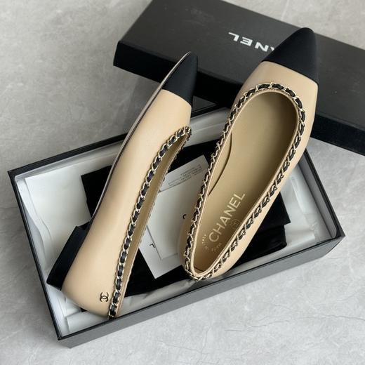 外贸原单小香风羊皮女鞋中跟链条法式复古单鞋通勤气质百搭平底鞋高跟鞋 商品图6