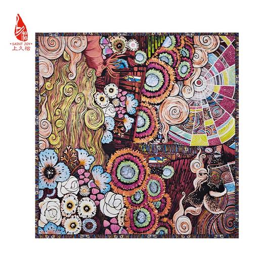 SAINTJOY/上久楷真丝方巾 双面印花真丝方巾 油墨星空  FJS23069 商品图9