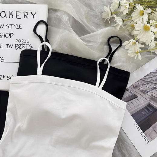 【秒杀品 不退不换】新款抹胸吊带带胸垫夏季学生纯色百搭背心女生打底外穿小众设计感BXD5070 商品图4
