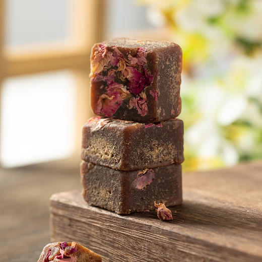 燕之坊黑糖 红糖块 纯手工甘蔗古法红糖原味月子产妇大姨妈盒装小袋装 玫瑰红糖216g 商品图3