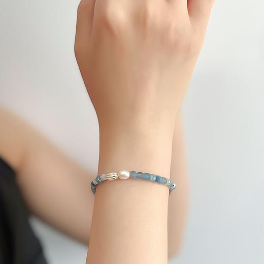 ELOANE GALLERY 落岸原创混彩蓝半宝石天然珍珠手链高级感小众设计丨【本商品不支持使用优惠券】 商品图2