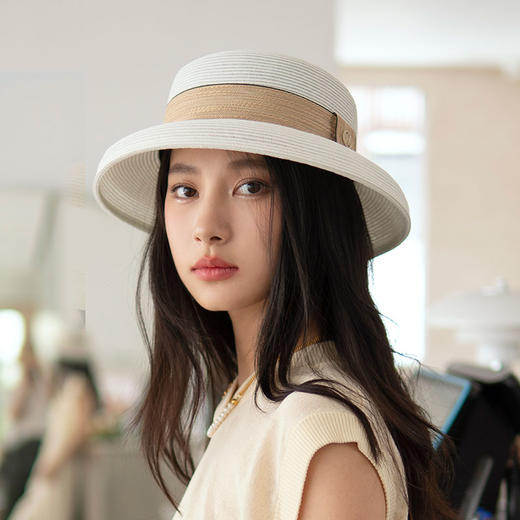 疯帽子 复古优雅法式出游逛街 夏季遮阳盆帽渔夫帽 草帽女 轻薄款 商品图1