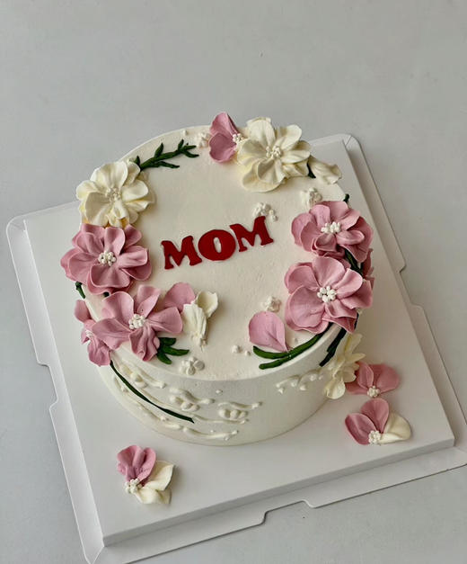 母亲妈妈长辈裱花生日蛋糕 商品图1