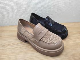 23201871豪行夏季新款真皮休闲低跟打孔女鞋凉鞋皮鞋