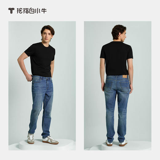 拇指白小牛男士直筒牛仔长裤无限系列 商品图3