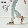 Safiya/索菲娅2024秋季圆头厚底亮片百搭一脚蹬懒人渔夫鞋 SF43111427 商品缩略图3