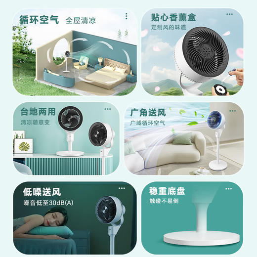 GREE格力 空气循环扇 3档风速 广域送风 立体循环 FXD-1903g3/白+黑 商品图1