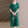 TZF-中国风妈妈装连衣裙夏季短袖洋气质夏季中长款显瘦裙子 商品缩略图4