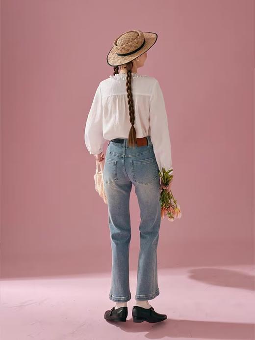 浮生八记/24A001/复古经典水洗微弹牛仔裤显瘦喇叭裤 商品图2