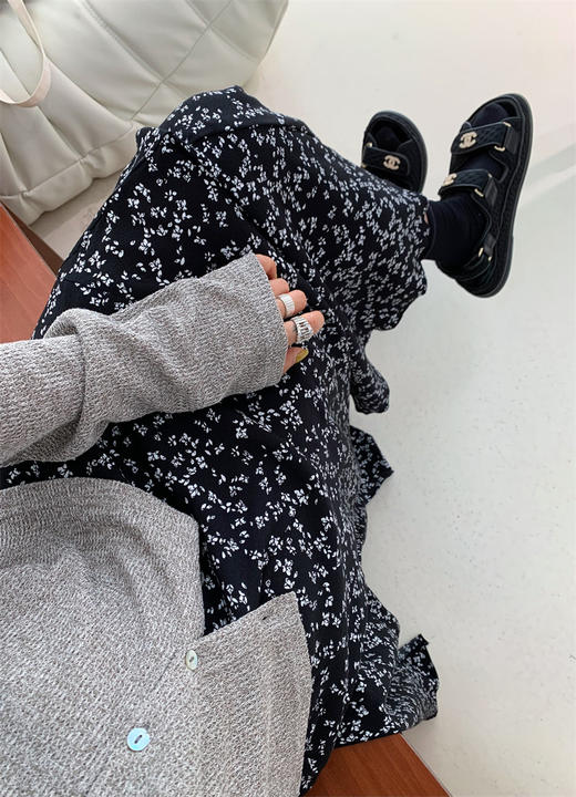 老米优品/ 韩国同款《韩国纱🌸 小碎花复古半身裙长裙》慵懒，复古，仙气。行走生风~~~ Q240508A 商品图3