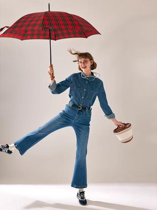 浮生八记/24A001/复古经典水洗微弹牛仔裤显瘦喇叭裤 商品图3