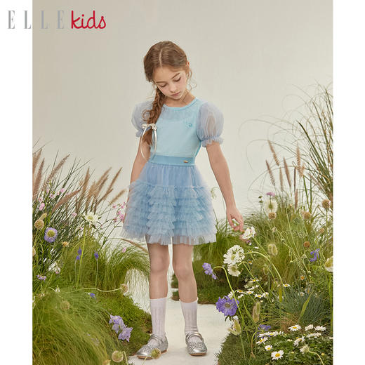 ELLEkids童装 法式重工抽皱亮片半裙 商品图2