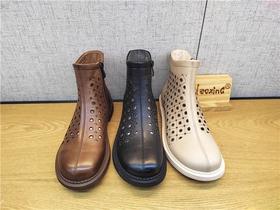 豪行夏季新款22292221真皮打孔休闲打孔女靴