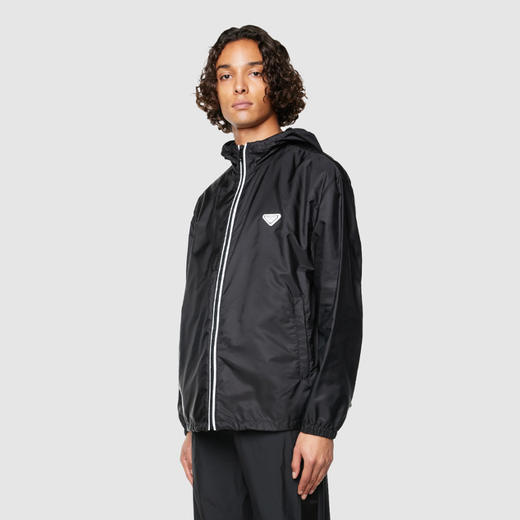 PRADA 普拉达 男士三角徽标刺绣再生尼龙 Piuma 夹克外套 黑色 SGC530 1WQ9 F0967 商品图1