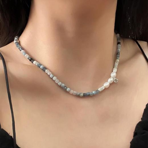 ELOANE GALLERY 落岸混彩蓝半宝石天然珍珠项链锁骨链丨【本商品不支持使用优惠券】 商品图2