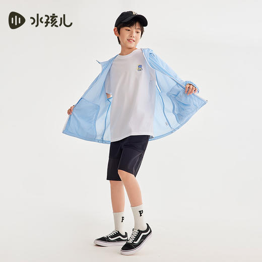 水孩儿童装夏季新款儿童轻户外防晒外套男童轻薄透气拉链衫女童时尚连帽上衣 商品图4