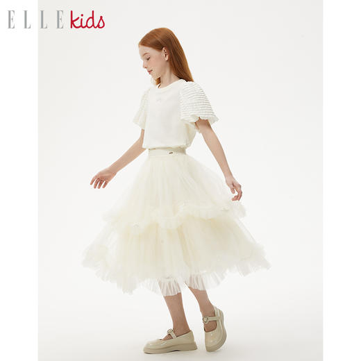 ELLEkids童装 蝴蝶结公主裙百搭蓬蓬裙网纱半裙 商品图1