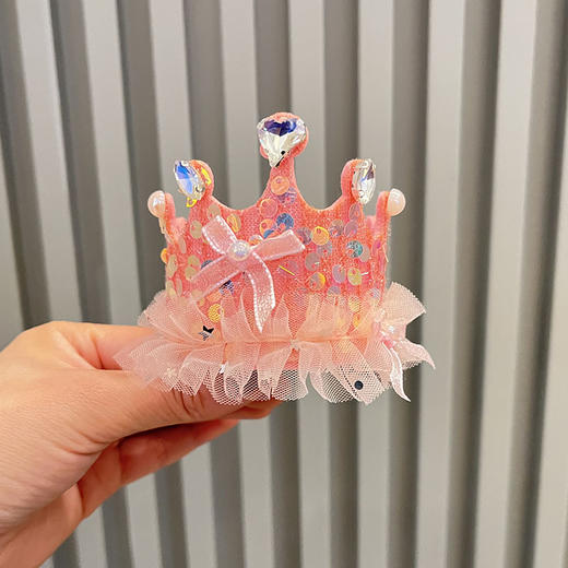 【限时特价！好用不伤发】可爱儿童亮片头纱生日帽发箍甜美皇冠蝴蝶结发夹跨境公主宝宝发饰 商品图10