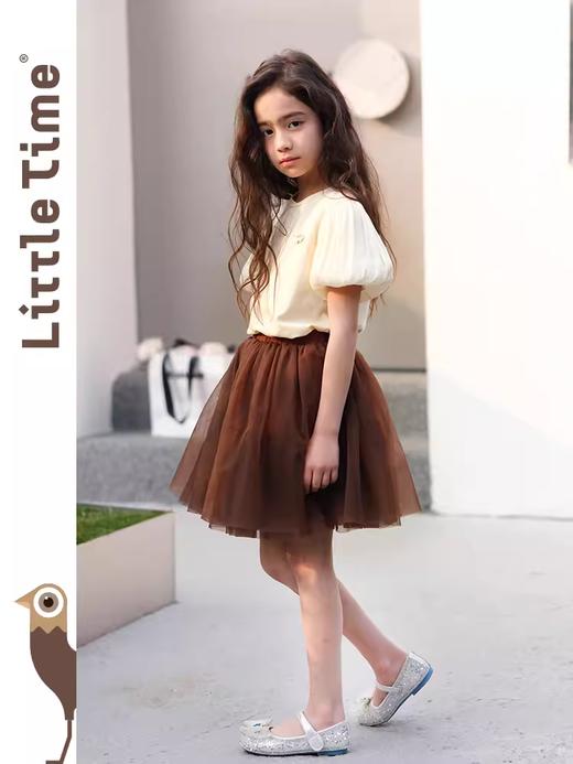 littletime女童半身裙秋季新款2023女孩洋气蓬蓬网纱春夏儿童短裙 商品图1
