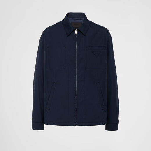 PRADA 普拉达 男士三角徽标刺绣弹力棉质束口外套 蓝色 SGC513 12VC F0SVF 商品图0