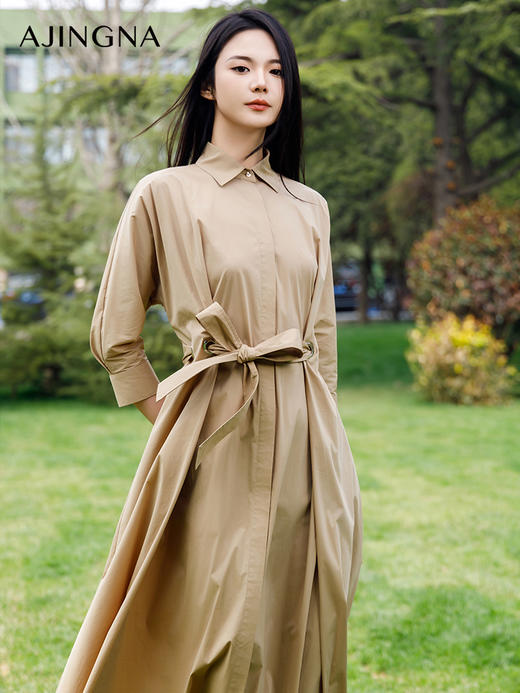 【商场同款】阿菁娜2024夏季新款大气宽松收腰连衣裙A30X112067 商品图4