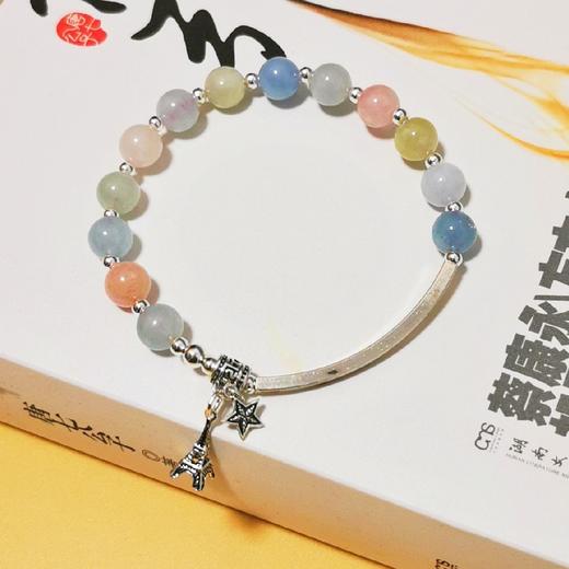 【桃花】【s925银新款摩根石草莓晶】韩版甜美粉色草莓晶招桃花，复古风，百搭森系小众手串珠手链送闺蜜礼品QQ情人节礼物 商品图1