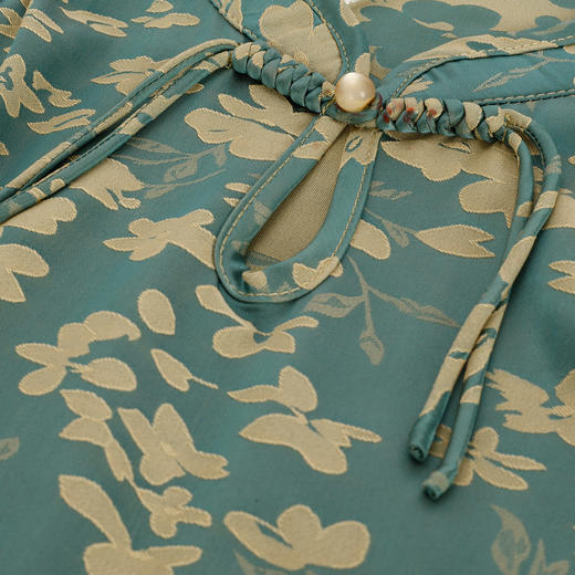 PF880斯尔丽2024新款缎面提花改良旗袍宽松显瘦系腰带舒适好穿连衣裙 商品图4