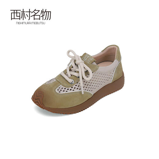 西村名物2024夏季新品复古森系百搭运动单鞋女镂空轻便软底休闲鞋T24AM13811 商品图0