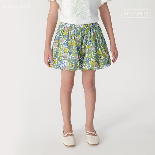 【马克珍妮 芦芙】女童花鸟童话花苞短裤儿童裤子夏装新款240575 商品图0