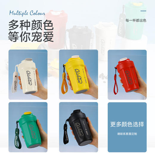 【高颜值！随行保温咖啡杯】316不锈钢八角咖啡杯便携带提绳随手杯户外车载双层保温杯，手提袋设计，出行更便携。ry 商品图2