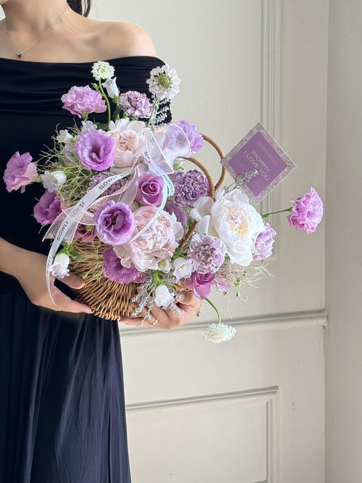 梦幻紫芍药花篮 商品图0