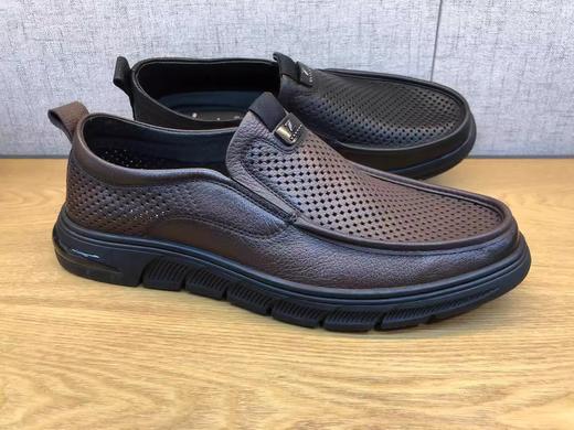 豪行夏季新款12242737牛皮打孔商务休闲男凉鞋 商品图3