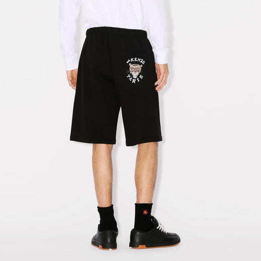 KENZO 高田贤三 男士手绘老虎徽标印花棉质休闲短裤 黑色 FE55 PA806 4MF 99J 商品图2
