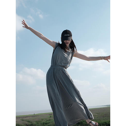 UMILAB【治愈】棉莫混纺柔软亲肤遮肉小飞袖背心+伞裙套装E180W 商品图0