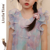 littletime女童裙子超仙2024夏季新款褶皱水母印花度假风连衣裙 商品缩略图2