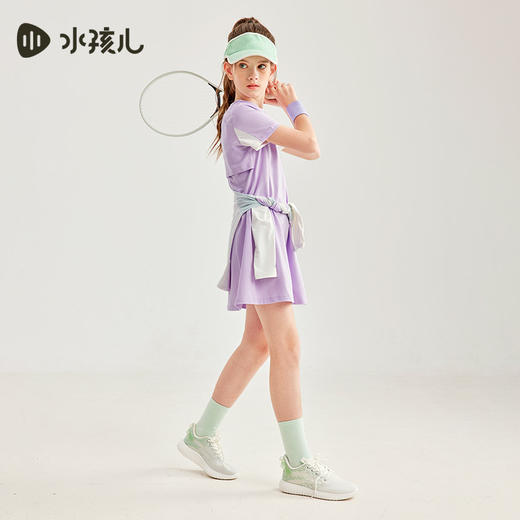 水孩儿童装夏季新款女童时尚拼接连衣裙柔软高弹力上衣元气活泼裙子 商品图3