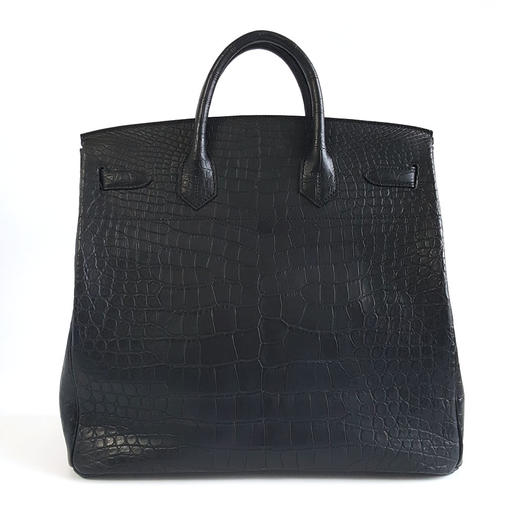 【98新】定制款黑银鳄鱼皮hac40铂金包手提包300424JJ18 商品图2