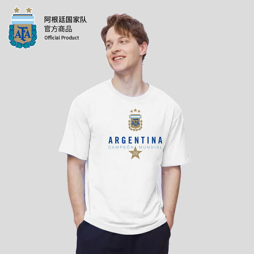 阿根廷国家队官方商品丨创意印号白色T恤短袖夏季透气休闲足球迷 商品图4